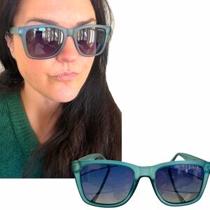 Polarized Square Sunglasses Matt Blue NEW Unisex Esquire Aviator Style